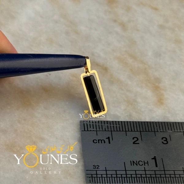 آویز طلا سنگ عقیق سیاه